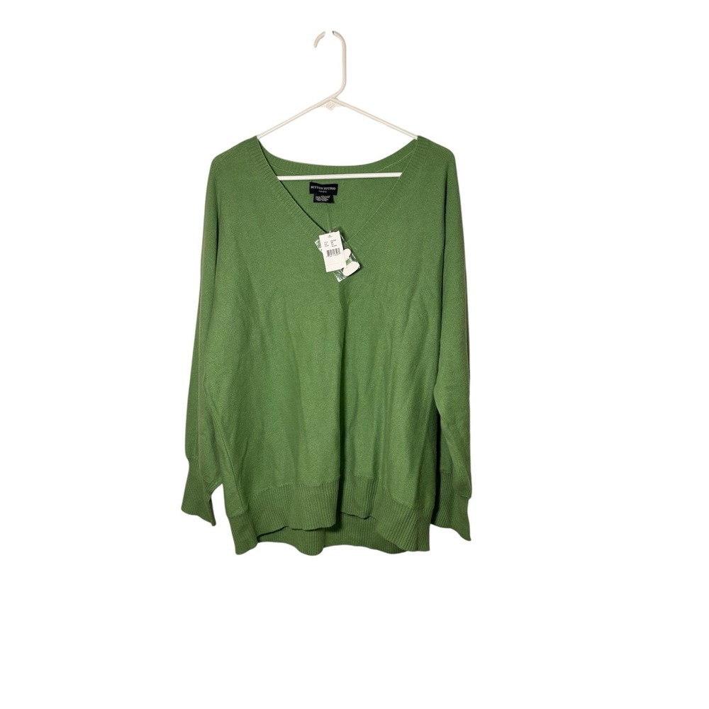Sutton Studio NEW Cashmere Sweater‎ Meadow Green 2X